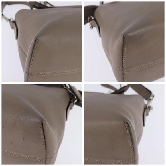 FENDI By The Way Hand Bag Leather 2way Beige Silver Auth hk2988 - Picture 16 of 16